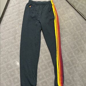 Aviator Nation Kids' Charcoal Joggers with Multicolor Stripes